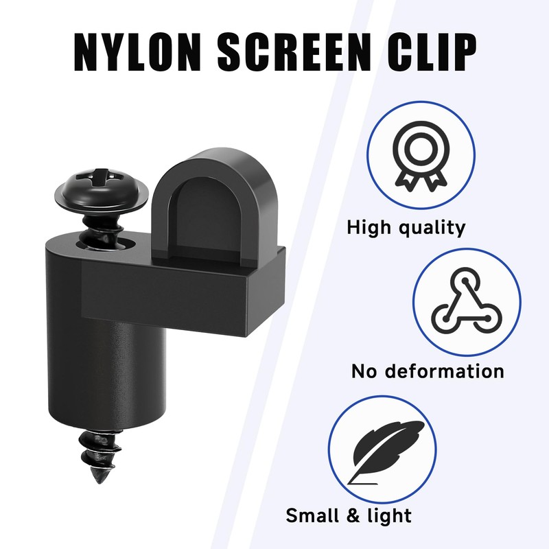 12 Pack 3/8 in Nylon Window Screen Clip with Screws