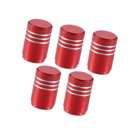 TUCKBOLD 5pcs Red Car Bike Tire Valve Stem Cap Wheel Rims Dust Proof Covers Automotive Parts