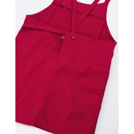 Edwin Apron with Front Ties Solid Color, Side Pockets, Red, M - L, red