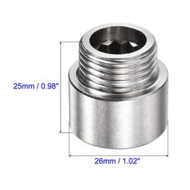 MACHSWON 304 Stainless Steel Pipe Extension Connector 15mm G1/2 Female to G1/2 Male Thread Pipe Fitting Reducer Coupler Adapter