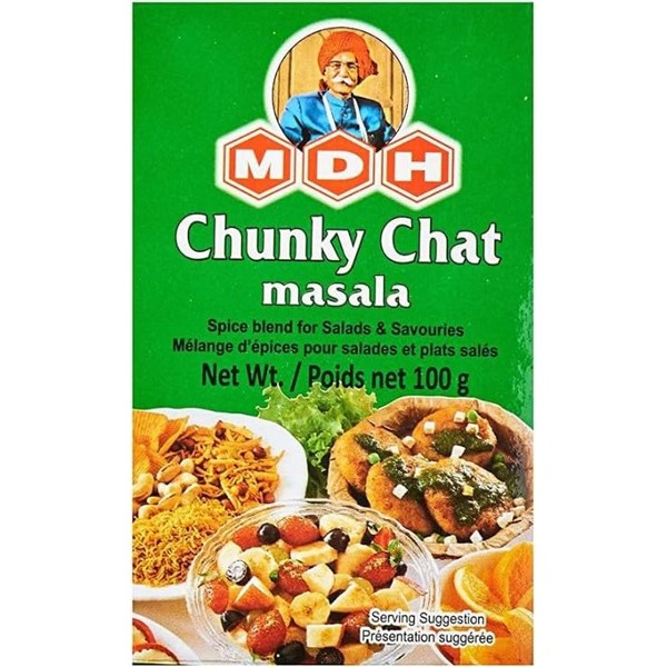 MDH Various Seasoning Masala Powder - A Mixture of Spices Adds Taste - Aromatic & Enhances the flavor of the meal -Simplifies & Speeds Up The Cooking Process (Chunky Chat Masala (100g), Pack of 1)