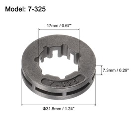 uxcell 3 Pcs Sprocket Rim 7-325 17mm Standard for Most Chainsaws, Gray