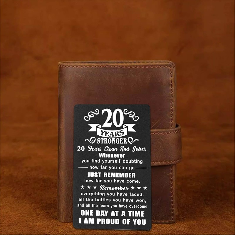 Richesele 20 Year Sober Card for Women Men - 20