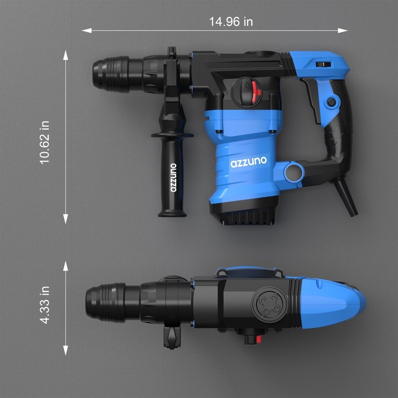 AZZUNO Heavy Duty Rotary Hammer Drill 15 Amp 1-1/4" SDS-Plus