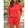 SHEWIN Two Piece Sets for Women Casual Ribbed Short Sleeve