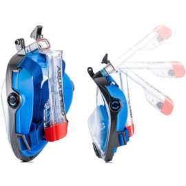Aqua Speed Full Face Snorkel Mask Adult I 180° Panoramic Diving Mask I Diving Mask Full Face I Camera Mount I + Microfibre Towel I 01.Blue/Black, Size S-M I Spectra 2.0