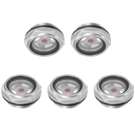 TA-VIGOR 5Pcs Air Compressor Oil Level Gauge Sight Glass, G3/4" Male Threaded Aluminum Hex Head Oil Liquid Indicator Sight Window Fittings for Air Compressor, Pump, Tank Sight Plug Window