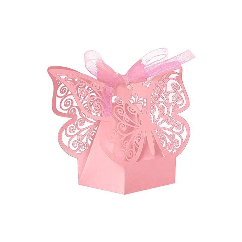 50 Pcs Butterfly Laser Cut Favor Boxes DIY Wedding Birthday