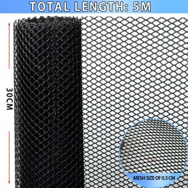 Plastic Chicken Wire 5m Chicken Wire Poultry Breeding Netting Garden Balcony Plastic Mesh for Home Decorate and Gardening, Plastic Netting for Yard(30cm x 5m (Holes: 3mm), Black)