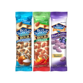 Variety Pack Diamond Almonds, Salt 'n Vinegar, Sriracha, Blueberry, 1.5 oz Snack Packs, 3 Pack, On-the-Go Healthy Snacks, Protein-Packed Nuts for Keto, Gluten-Free & Low-Carb Diets