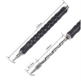 Rebar Wire Twister, Tiberham Automatic Wire Twister for Wire and Rebar Ties, Metal Construction Retractable Hook with Soft Grip Handle, Construction Site Reinforcement Tying Tool (310mm)