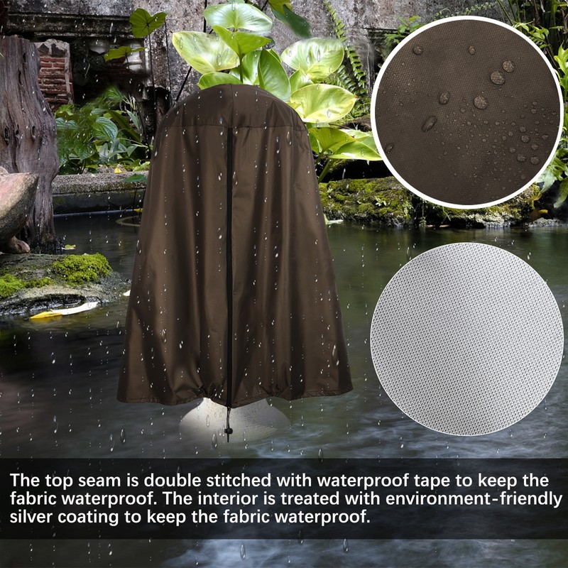 Garden Fountain Statue Protective Cover Silver Coated Oxford Cloth Waterproof