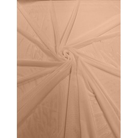 New Creations Fabric & Foam Inc, 58/60" Wide Solid Stretch Power Mesh Fabric Spandex/Sheer See-Though/Sold by The Yard. (5 Yards, Nude)
