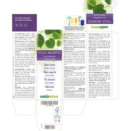 Silver Lime (Tilia tomentosa) Flowers and Bracts (Leaves) Alcohol-Free Mother Tincture Naturalma | Liquid Extract Drops 120 ml | Dietary Supplement | Vegan