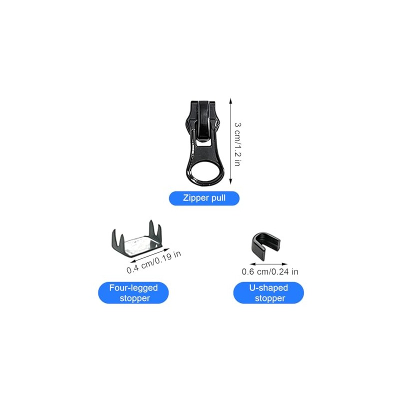 Zipper Repair Kit, Zip Replacement Slider Kit, Zippers Pull, Zip
