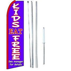 R and R Industries KIDS FREE King Flag Sign With Complete Hybrid Pole set