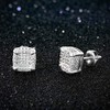 Mens Ladies 14K Gold Over Silver Lab Diamond Earrings Screw