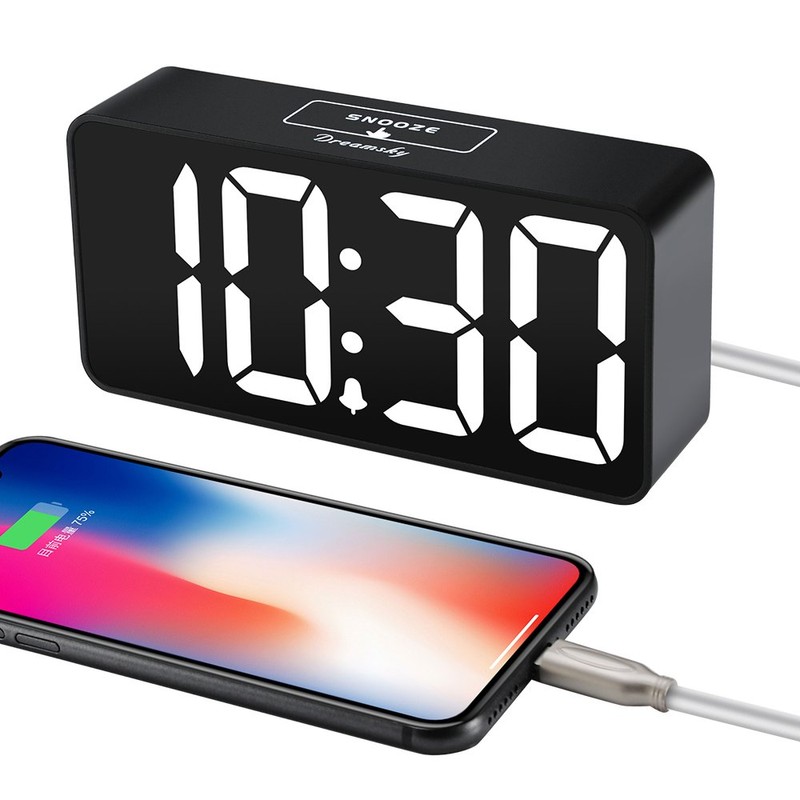 DreamSky Small Digital Alarm Clock for Bederoom, Large Big Numbers