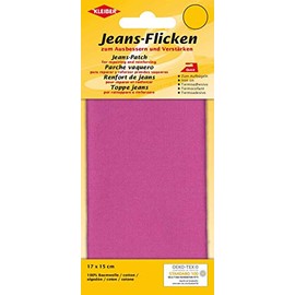 Kleiber + Co.GmbH Jeans Iron-on Patch, 100% Cotton, Pink, 17 x 15 cm