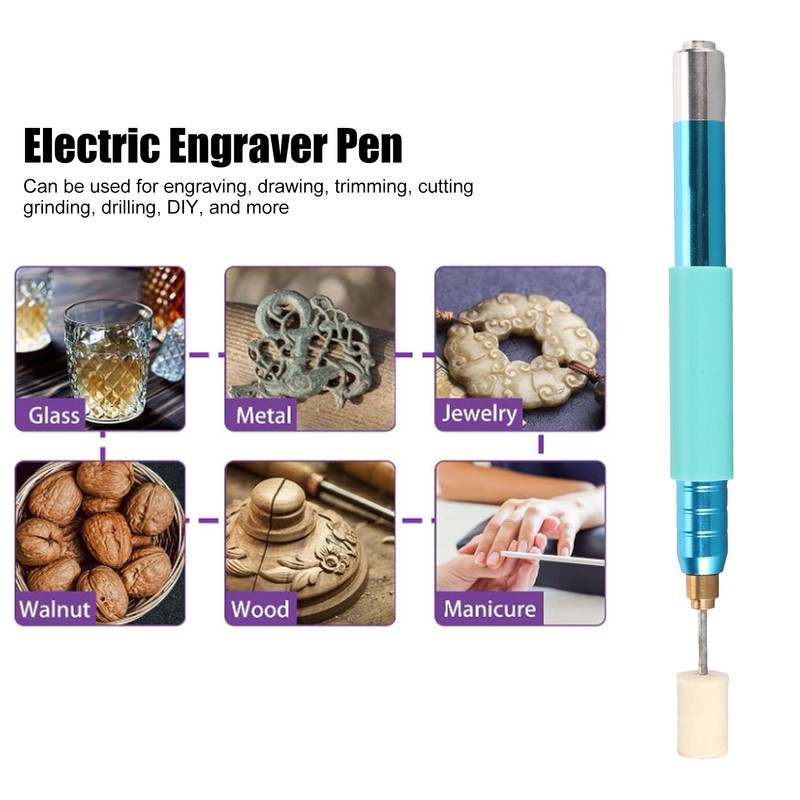 Electric Engraving Pen Stainless Steel Rechargeable Ergonomic Handle Sensitive Switch