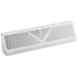Rocky Mountain Goods 15-Inch Baseboard Register Vent- RoundFlow Design for Maximum Air Flow - Smooth Air Adjust Lever - Heavy Duty Steel - Easy Install
