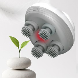 cosycare Multi-Functional Electric Scalp and Body Massager, Portable, Rechargeable with 3 Speed Modes and 4 Silicone Massage Heads for Relaxation, and Hair Growth