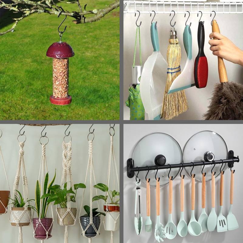 10 Pack 3" Heavy Duty Vinyl Coated S-Hooks for Hanging