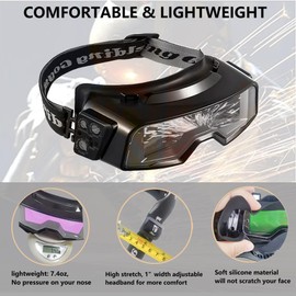 True Color Auto Darkening Welding Goggles, Cutting Torch Glasses with Wide Shade 4/5-9/9-13, Welding Goggles Adjustable Sensitivity Welder Mask for TIG MIG ARC Plasma Cut