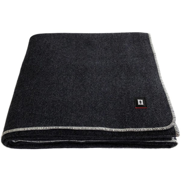EKTOS 100% Wool Blanket, 90" x 66", Camping Blanket, Wool Blanket Military Surplus (Charcoal, Twin Size)
