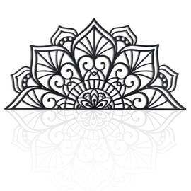 OYEFLY Metal Mandala Wall Art,Vintage Wall Decor (Black Large)