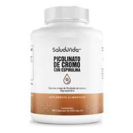 Picolinato De Cromo 1000mcg (125 Mcg Cromo Elemental) por cpsula - 180 Cpsulas - SV - Oligoelemento Esencial - Sin Gluten y Sin OMG.                  