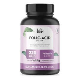Ácido Fólico 220 Cápsulas Colágeno, Vitaminas y Minerales  LIFE360                                                                                    