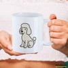 Huuraa Tasse Pudel Curly Comic Geschenk 330ml Weiß Pudel Präsent