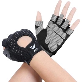WESTWOOD FOX Fitness Gloves, Breathable Training Gloves for Men and Women, Weightlifting Gloves, Bodybuilding, Gym, Exercise, Non-Slip Crossfit, Strength Training (Black, S)