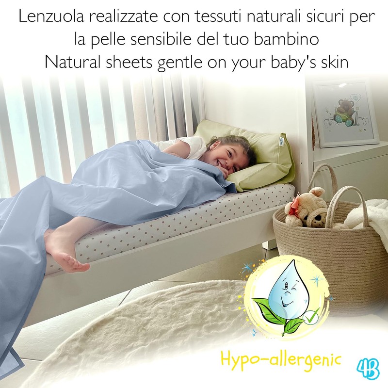 4BABIES - Top sheet for crib - Light blue