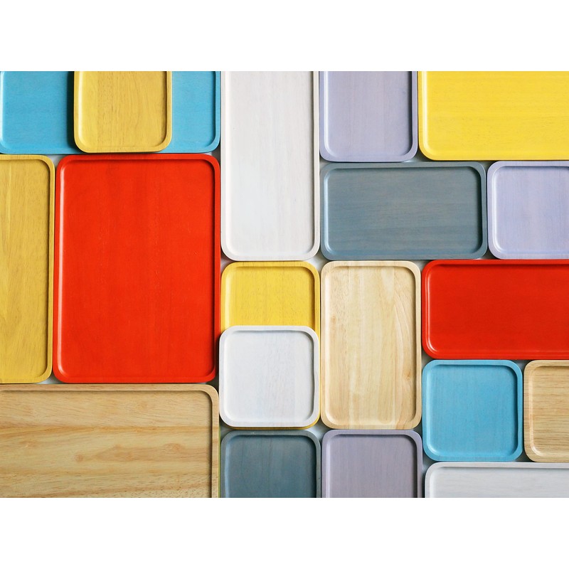 ACACIA WOODEN PLATE Blue