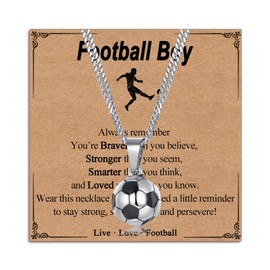 Toplstud Football Gifts for Boys - Football Pendant Necklaces for Boys - Birthday Presents for Son Grandson Nephew - Encouragement Gifts for Kids