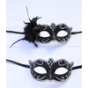 FHS Silver His & Hers Venetian Masquerade Masks for Couples