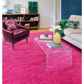 XSIVOD Area Rugs for Living Room, Ultra Soft Bedroom Floor Carpet, Luxury Fluffy Shag Lounge Rug Ideal for Bedroom, Nursery, Kids Baby Room, 80x160cm, Hot Pink