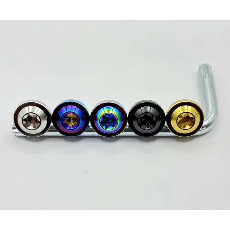 Kuroobaa Motorcycle License Plate Bolts Titanium Anti-theft Screws with Hex
