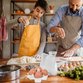 Garneck Paper Egg Cartons for Chicken Eggs, 12pcs Pulp Fiber Egg Box 4 Count Egg Storage Containers Holder for Family Farm Market Fridge Storing Chicken Duck Eggs