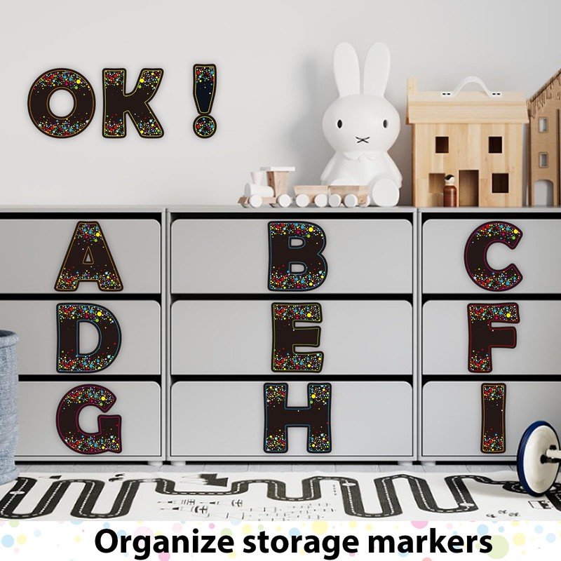150 PCS Large 7" Bulletin Board Letters Set,Black Confetti Classroom