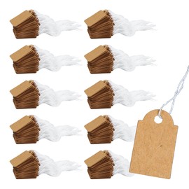 pson 500PCS 1 x 0.59 Inch Marking Tags, Brown Display Price Tags with Hanging String, Merchandise Labels for Retail Jewelry Clothing Store
