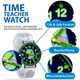 Kiddus Learning Watch for Children, Boys and Girls, Analogue Children's First Watch, 5 Years and Up, Hour and Minute Labelled, Bracelet