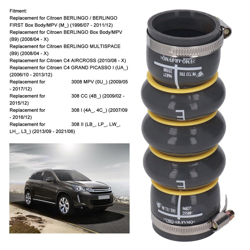 Intercooler Turbo Hose 0382NN Rubber Intake Connecting Pipe Replacement for