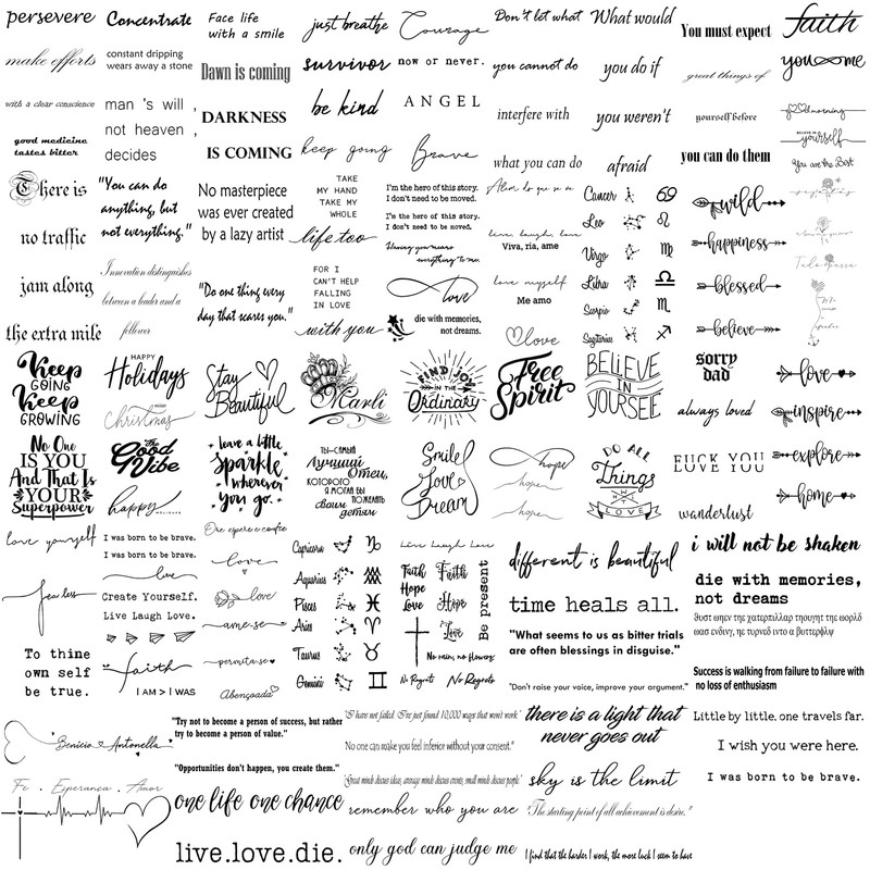 Waterproof Temporary Tattoo - 90 Sheets Realistic Fake Tattoos, 52