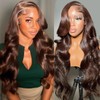 VRBest Chocolate Brown Lace Front Wigs Human Hair Pre Plucked