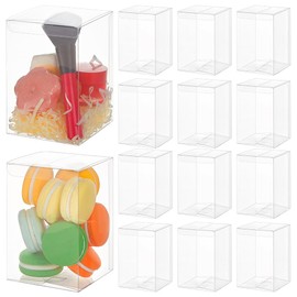 BENECREAT 15Pcs Clear PVC Gift Box, 8x8x12cm Transparent Favor Boxes, Rectangle Clear Plastic Candy box for Christmas, Wedding, Party, Birthdays Favors