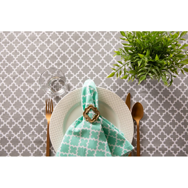 DII Lattice Tabletop Collection, Tableccloth, 60x84, Gray