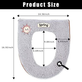 2 Pcs Toilet Seat Cover Pad, Washable Toilet Pads, Closestool Pads, Universal Toilet Seat Cushion, Zipper Waterproof Toilet Seat Cover Pads, Suitable for Toilet (Grey with Zipper)